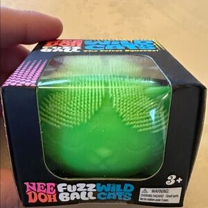 Nee Doh Fuzz Ball Cats Green Toy